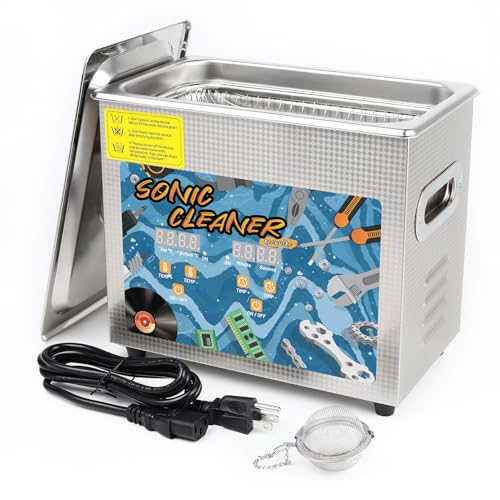 KECOOLKE 3L Ultraschallreiniger mit großer Kapazität mit Heizung und Zeiteinstellung 120 W Edelstahl Professioneller Schallreiniger für die Reinigung Werkzeug Uhr Gläser