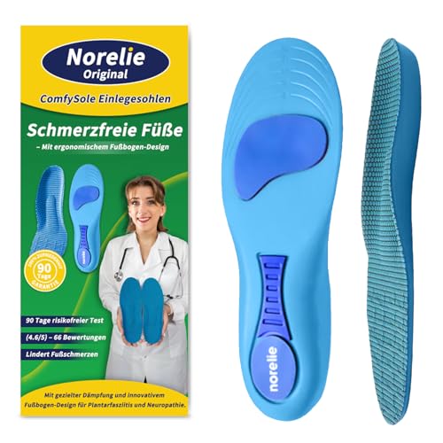 Norelie Orthopädische Einlegesohlen Für Damen & Herren Original, Plantar Fasciitis Hohe Arch Support Schuheinlagen, Einlegesohle Hallux Für Plattfüße, Plantar Fasciitis, Fußschmerz