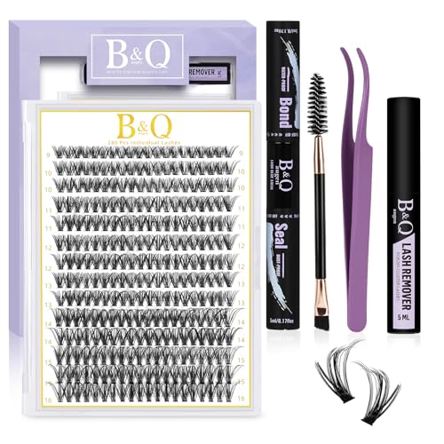 B&Qaugen Lash Extension Set B&Q 280PCS Wimpern Extensions 0.07D 9-15MIX 40D Wimpernverlängerung Kleber Entferner, Applikatoren für Wimpernverlängerungs-Anfänger(Set-40D-0.07D, MIX)