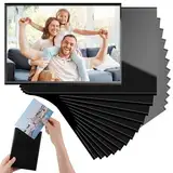 12Stück Magnet Bilderrahmen, 11x16cm Bilderrahmen Magnetisch, Wiederverwendbar Fotomagnete Selbst Gestalten, Originalität DIY Magnetische Bilderrahmen für kühlschrank Kinder Erwachsene (schwarz)