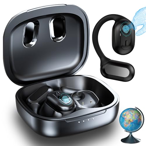 Ai Kopfhörer Übersetzer, 144+ Sprachen Übersetzungskopfhörer Echtzeit mit App, 5.4 Bluetooth Kopfhörer Übersetzer für iOS und Android, Sprachübersetzer Earbuds für Reisen Business Lernen (Schwarz)