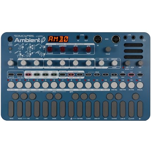 Sonicware LIVEN Ambient Ø [Soundscape Synthesizer] 128 Sound Pattern Paletten, Drone-, Pad- und Atmos-Layers, 9 Reverb Effekte, 4-Spur Sequenzer