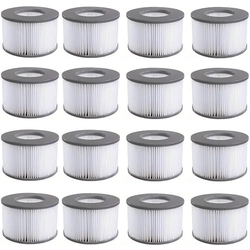Vokowin Ersatzfilter für MSPA Whirlpool Ersatz Filter Filterkartusche Wasserfilter,Filter für Whirlpool, für heiße U-Boote und Spa, für aufblasbare Pools - Wasserfilter Modell ab 2020,16pcs