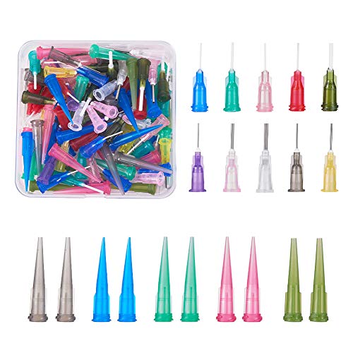 BENECREAT 120 STÜCKE Dispensing Needle Kits Edelstahl TT PP Stumpfe Spitze Spritzennadeln zum Nachfüllen von Tinten Kleber und Spritzen (3 Style Tips, 14-25G)