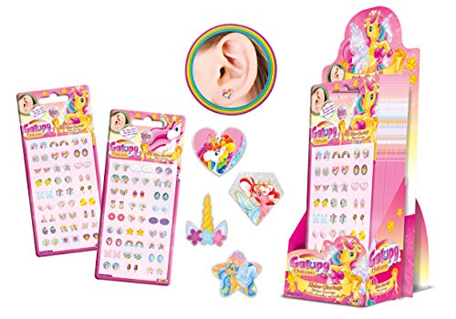 CRAZE Klebeohrringe Mädchen GALUPY Selbstklebende Ohrringe für Mädchen Kinderschmuck Unicorn Einhorn Ohrringe Sticker Earrings 3D Aufkleber