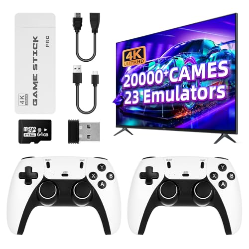 Retro Games Console Video Game Consoles with 2 Pack Game Controllers, 64 GB Built-in Card 30,000+ Games, 1080P/720P HDMI Display Arcade
