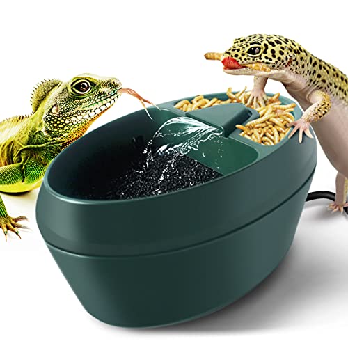 MYGIIKAKA Reptilien-Trinkbrunnen Chamäleon Zubehör Automatisches Zirkulationssystem mit Trog, Bartdrachenkäfig Zubehör Reptilien Habitat Wasserfall für Schlange/Eidechse/Chamäleon/Schildkröte