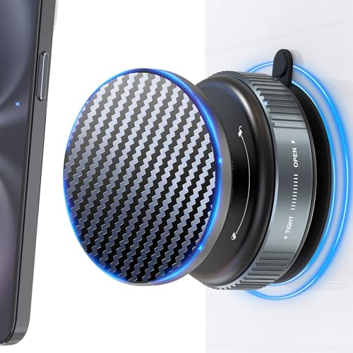 HomeMount Vakuum-Magnet-Handyhalterung, keine Rückstände, starker Griff! Inklusive Metallring, passend für alle Handys. Perfekt für Badezimmer, Küche, Fitnessstudio, Glas, Fliesen & Metall, etc.360°