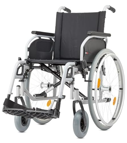 Bischoff&Bischoff S-Eco 300 Rollstuhl, HMV Nr. 18.50.02.0106, faltbar, Reise-Rollstuhl mit Steckachsensystem, Transport-Rollstuhl für zu Hause und unterwegs, 52 cm Sitzbreite