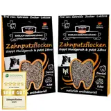 QCHEFS 2er Pack Zahnputzflocken für Hunde - 1 Monat Zahnpflege Hund, ohne Dentalspray für Hunde