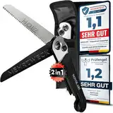 Novolari® Premium Klappsäge 20cm Patentierte Japanklingen bruchsicher inkl. Gürteltasche 2in1 Säge für Holz, Alu, Kunststoff - Survival Astsäge Outdoor Camping Garten Bushcraft Multifunktionssäge