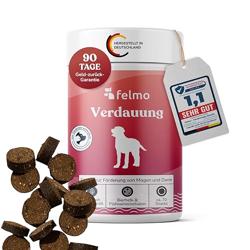 FELMO Verdauungs-Snacks für Hunde (180g) Leckerli für die Förderung der Darmregulierung & Verdauung, Stärkung des Immunsystems deines Hundes, frei von Getreide und Zucker
