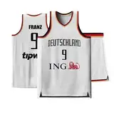 #9 Franz Wagner Basketball Trikots mit Shorts für Babys Kinder Basketball Fans (Weiß,2XS)