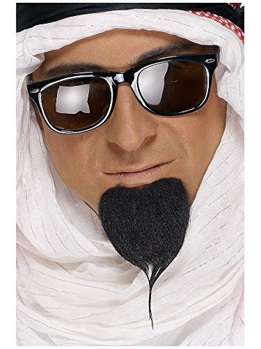 shoperama Schwarzer Scheich Bart selbstklebend Araber Orient Ölscheich Spitz-Bart Kostüm-Zubehör Herren