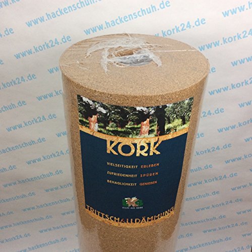 EKB-Kork Trittschalldämmung 10x1m 3mm stark natürliche Dämmunterlage/Rollenkork für Parkett und Laminat