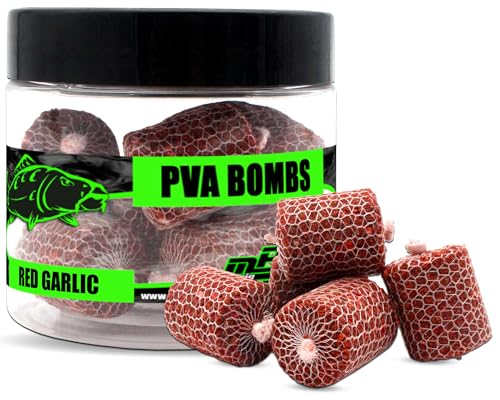 Magic Baits PVA Bombs PVA Sticks Ready PVA Bomb Karpfen Angeln Futter Boilies (Red Garlic, Inhalt: 10)