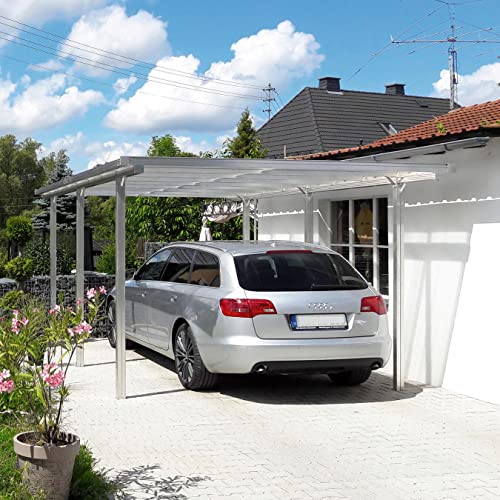 Beckmann Aluminium-Carport und -Terrassendach 311 x 496 x 218 cm Aluminium Natur
