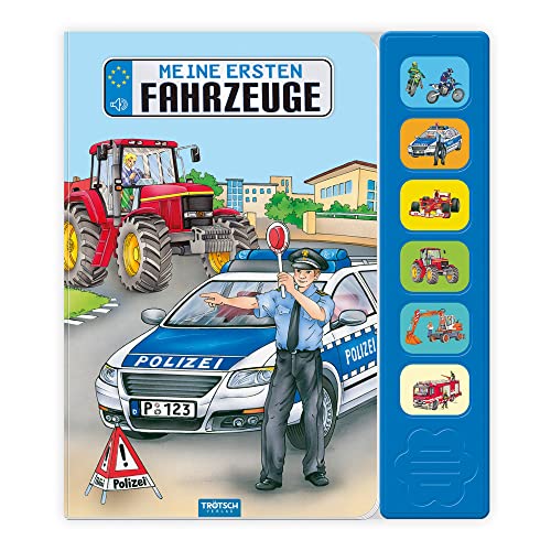 TRÖTSCH - Soundbuch "Meine ersten Fahrzeuge" | Interaktives Geräusche Buch mit Fahrzeugsounds | Fahrzeuge Buch mit kindgerechten Reimen und ... Soundbuch Liederbuch Geräuschebuch