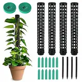 OFFCUP Moosstab Pflanzstab, 4pcs Monstera Rankhilfe, Monstera mit 12 Etiketten und 2 Rollen Klettverschluss, Rankhilfe für Zimmerpflanzen 100cm, für Gartenbepflanzung Efeutute Pflanzenunterstützung