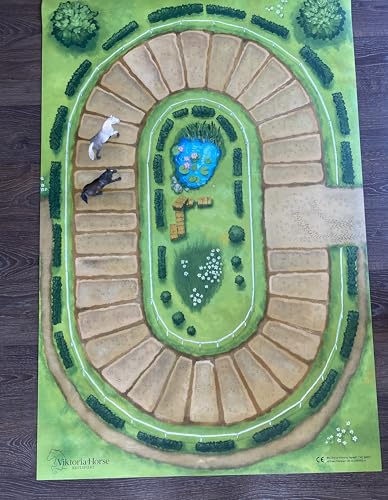 Viktoria Horse Spielmatte 100 x 150 cm rollbar Spielteppich Pferde Pferderennbahn