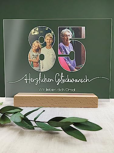 85 Geburtstag - Foto Acryl Tafel - 85 Geburtstag Dekoration, Geschenkideen zum 85 Geburtstag, 85 Geburtstag Frauen, 85 Geburtstag Männer, 85 Geburtstag Geschenk, 85. Geburtstag, 85 Geburtstag Deko