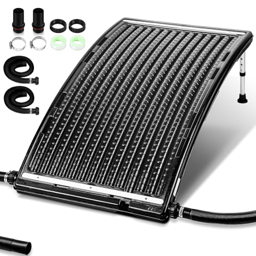 Vkechh Poolheizung Solar, 113 x 69 x 35cm Sonnenkollektor Pool,Solarheizung 10000 L/H,32-40mm Anschluss Solar Poolheizung Erweiterbar,Solaranlage für Warmwasser Gartendusche Pool,Poolheizung