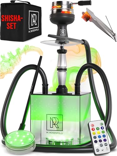 Shisha Set Komplett To Go mit Tasche & Premium Zubehör – Kopf Set mit HMD, Mundstück, Aluminium Tauchrohr, Diffusor & Acryl Bowl