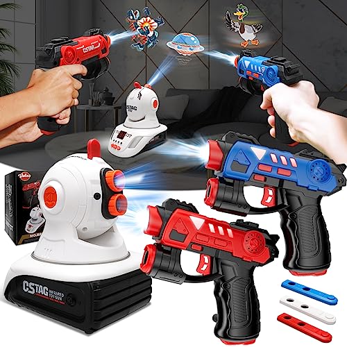 VATOS Pistole Spielzeug Set mit Projektor für Kinder ab 4 5 6 7 Jungen Mädchen - 2 Spieler Infrarot Spielzeug, Indoor/Outdoor Spiel Perfekte Familienaktivität Geschenk Spielzeug