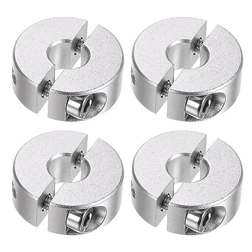 QUARKZMAN 4Stk Geteilte Stellringe 8mm 25mm AD 10mm Breite Aluminiumlegierung Tiefenanschlagringe Klemm für Stopfen Positionshalter Zahnräder Maschine Hilfsmittel Industrie Eloxierung