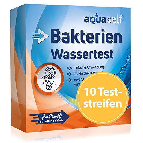 aquaself Wassertest auf Bakterien: Schnelltest mit Teststreifen (ca. 10 Anwendungen). Zur Überprüfung der Gesamtkeimzahl im Wasser