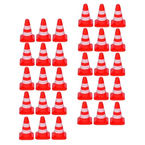Ieron 30 Stück Mini-Pylonen Miniatur-Verkehrsleitkegel Warnkegel Markierungskegel Straßenabsperrkegel Pylonen für Modellbau Fußballtraining Verkehrssicherheitsmarkierungen