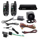 EASYGUARD EC206-B 2-Wege-Auto-Alarmanlage mit wiederaufladbarem LCD-Pager, Vibrationsalarm, Warnung, Fernbedienung, Kofferraumauslösung, schlüsselloser Zugang, 868 MHz, DC 12 V