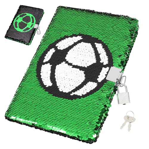 Ipetboom Fußball Tagebuch Fußballgeschenke Für Kinder Sport Notizbuch Studentenplaner Tagebuch Mit Pailletten Für Kinder Pailletten-notizblock Studentenheft Studentin Doppelseitig Mädchen