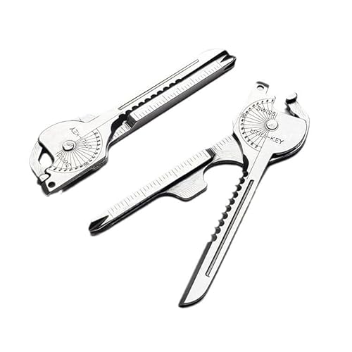 Schlüssel Werkzeug Multi- Tool 8 in 1 Schlüsselanhänger Charme mit Lineal, Flaschenöffner, Schraubendreher, etc, kompakt und tragbar, geeignet für Heim, Outdoor, Camping, Radfahren