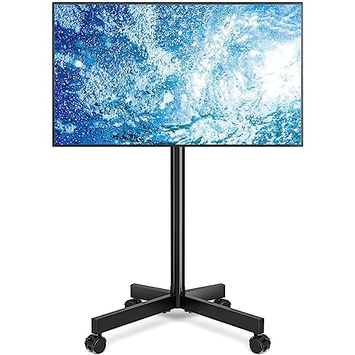 RFIVER TV Ständer Rollbar mit Rollen für 23-65 Zoll Plasma/LCD/LED Fernseher, Fernsehständer Mobiler TV Wagen höhenverstellbar TV Stand Trolley Hält 40kg VESA 400x400 mm