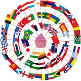 AhfuLife 100 Länder Internationale Zahnstocher Cocktail Flagge, 100 Länder Weltflaggen Fahne Zahnstocher für Damen Fußball EM Eurovision 2025 WM Olympische Bar Party Dekoration