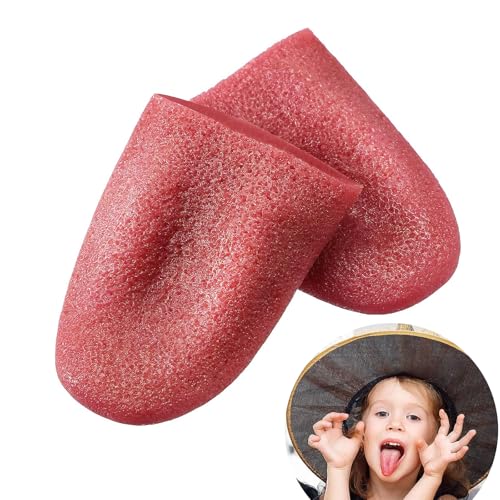 YUGUOLAN XIWUPO Stretchy Fake Tongue, Artificial Tongue Props, Realistic Fake Tongue, falsche Zunge, Silikonmund mit Zunge, für Halloween-Magie-Requisiten-Auftritt (2 Stück)