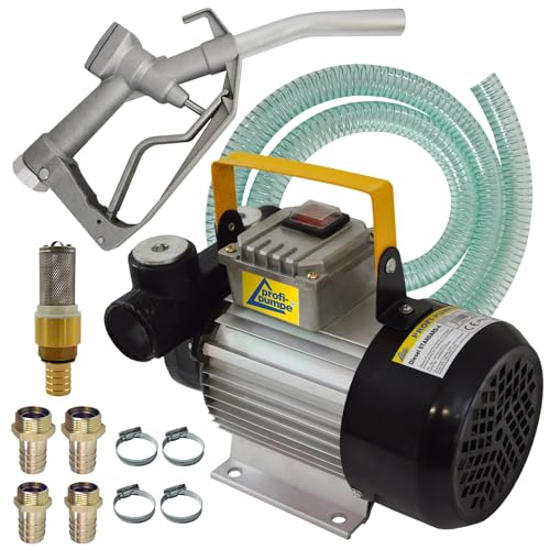 Dieselpumpe Ölpumpe Heizölpumpe Biodiesel STANDARD-4, 230V Elektro FASS-Pumpe mit Schlauch, Aluminium Zapfpistole und QUALITATIV-HOCHWERTIGEM Zubehör zum Sonder-Preis, IHRE Private TANKSTELLE!