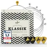 BELFORT® Gitarrensaiten Konzertgitarre, Saiten für klassische Gitarre aus Nylon und Silber, Akustikgitarre (6-Saiten Set) - Inkl. 4 Plektren + extra hoher E-Saite für Konzert Gitarren (Guitar Strings)
