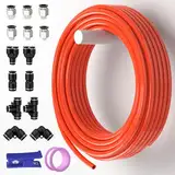 YAOJING Luftansaugschlauch-Set, 6 mm, industriell, PU, Montagewerkzeug, 10 m, Hochtemperaturschlauch für Agrartourismus-Braustationen, Orange