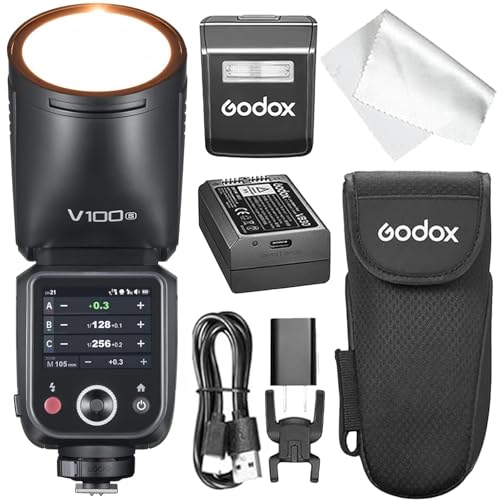 GODOX V100 S Kamera Blitz, V100S 100W Touchscreen Blitzgeräte, TTL HSS 1/8000s Speedlite, Kompatibel mit Kompaktkamera Sony Alpha A9 III, a7 III, a7C II, a7 IV, a7C, a7 RV, a7/a7S III a6700 a6400