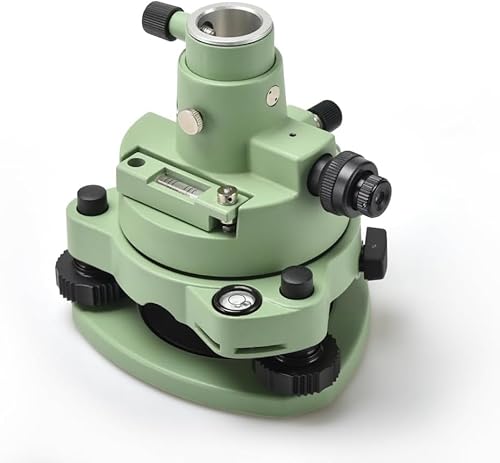 Vermessungs-Tribrach und Adapter, grüne Dreibacken-RTK-Basis mit optischem Senkkopf, 5/8-Zoll-Gewinde für GNSS GPS RTK & Totalstation Prism Optical Targeting Base