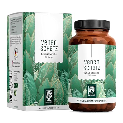 Rutin Steinklee Komplex 120 Kapseln - 500mg Rutin hochdosiert & 394mg Steinklee - Pflanzliche Alternative zu Venenkapseln Venentabletten - Vegan - Venenschatz von NATURTREU
