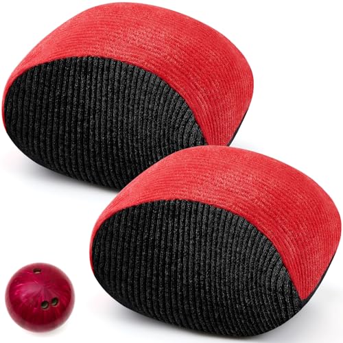 Lewtemi Mikrofaser-Bowling-Griffball, ultra-trocken, 2 Stück, Mikrofaser-Bowling-Kolophoniumbeutel für Hände für Golf, Heben, Klettern, Tennis, Gymnastik (rot und schwarz)