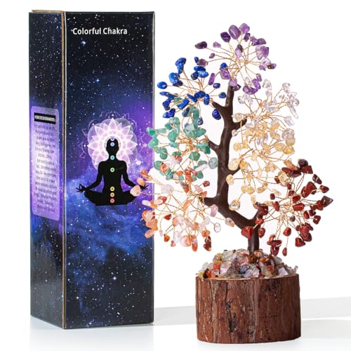 XIANNVXI Chakra Steine Kristallbaum Deko Geschenk Kristalle Deko Geschenk Esoterik Spirituelle Geschenke Dekopflanzen Lebensbaum Schreibtisch Deko Geschenke