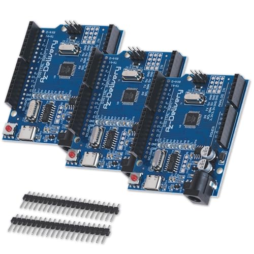 AZDelivery 3 x Mikrocontroller Board AZ-ATmega328-Board mit USB-C Anschluss inklusive E-Book!