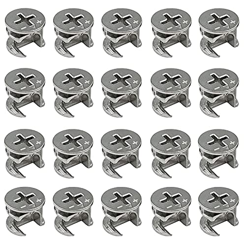 20 Stück Exzenter Möbelverbinder YUTOU 15x12mm Möbelverbinder Schrankverbinder Zinklegierung Exzenter Nockenrad für Schrank Schublade Kommode und Kleiderschrank Möbelpaneele