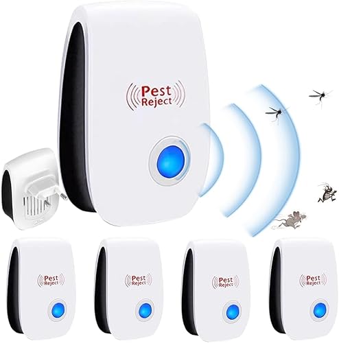 Ultraschall Schädlingsbekämpfer, 4 Stück Elektronische Insektenschutzmittel, Moskitoschutz Innenräumen Pest Repeller, Sehr für Insekten, Mäuse, Moskito, Kakerlake, Spinnen, Fliegen