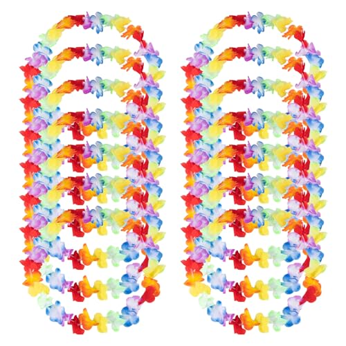 12 Stück Hawaii Ketten, Blumenketten Blumen Girlande, Hawaii Party Hawaii Deko, Luau Party Hawaii Bunten Girlanden, Hawaiiketten Hawaii Blumen Halskette für Hawaiian Beach Party Deko Accessoires