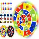 Dartscheibe Kinder - 29"/73cm mit 12 Klettbällen und 12 Klettdarts, Nikolaus Spielzeug für Kinder 4 5 6 7 8 9 10 Jahre Jungen (LED)